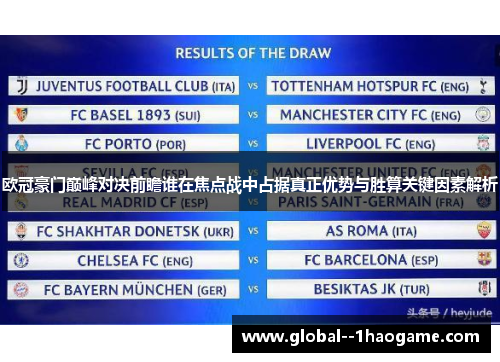 欧冠豪门巅峰对决前瞻谁在焦点战中占据真正优势与胜算关键因素解析 欧冠豪门巅峰对决前瞻谁在焦点战中占据真正优势与胜算关键因素解析